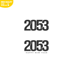 Creative Happy New Year 2053 Logo Design