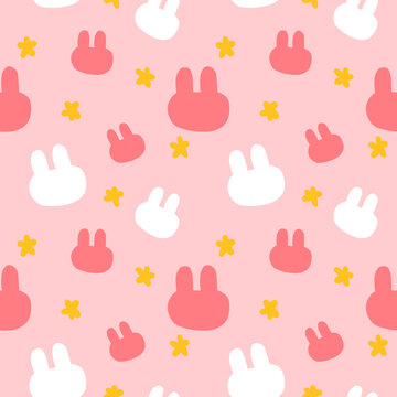 seamless pattern, rabbite ester. hand drawn pattern