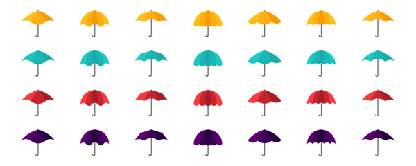 Umbrella icon set. Flat style. - obrazy, fototapety, plakaty