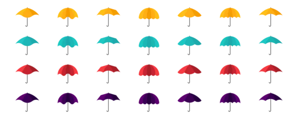 Fotobehang Umbrella icon set. Flat style. © 7DesignUA