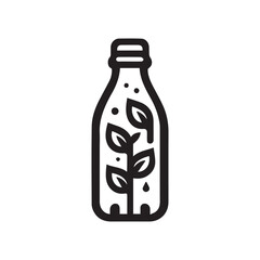 minimalist bottle logo on a white background