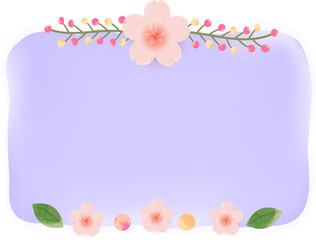 Fototapeta na wymiar Watercolor cherry blossom border