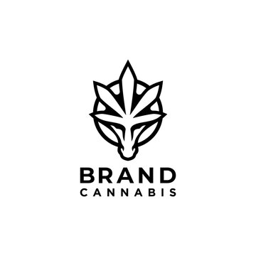 dragon cannabis logo design vector