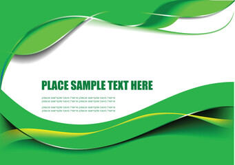 Abstract green wave background. Vector illustration
