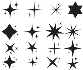 Star icons. Twinkling stars. Sparkles, shining burst. Christmas vector symbols isolated 1111