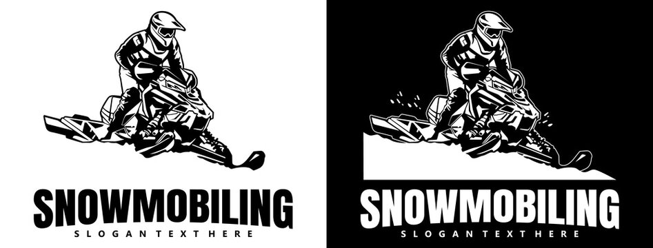 snowmobile trails logo design vector