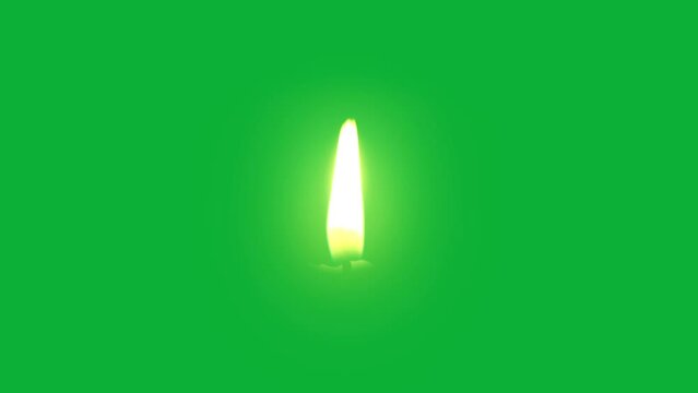 candle flame on greenscreen background
