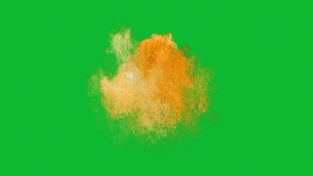 fire explosion on greenscreen background