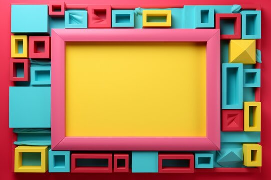 colorful house frame yellow