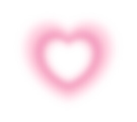 Y2k pink blur gradient heart shape t for social post, banner, poster, cut out, png isolated on transparent background.