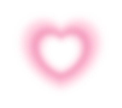Y2k pink blur gradient heart shape t for social post, banner, poster, cut out, png isolated on transparent background.