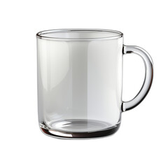 Empty clear beaker isolated on white, PNG