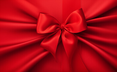Red card wrapped in red ribbon.