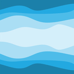 Water Wave Background Design, Abstract Vector Blue Ocean Walpaper Template