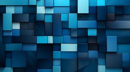 Abstract blue squares technology background. Ethereal blue cubes. - obrazy, fototapety, plakaty