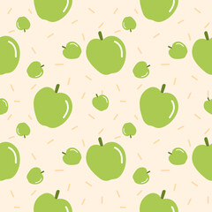 Seamless pattren background. Apple fresh fruits. helthy food salad