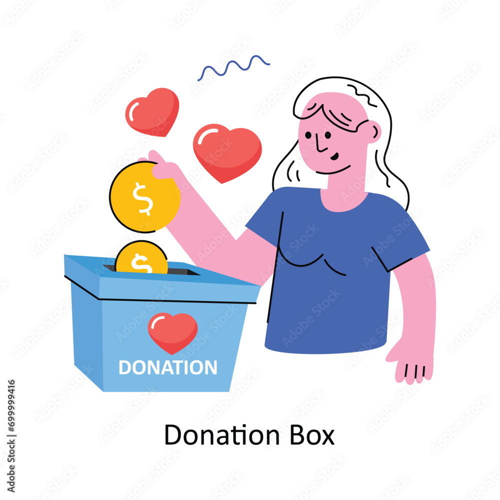 Poster donation box vector filled outline design illustration. symbol on white background eps 10 file