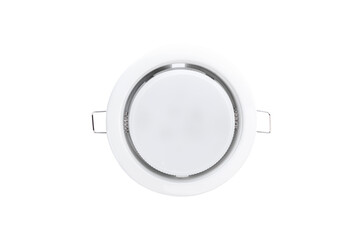 White recessed light isolated on white background.