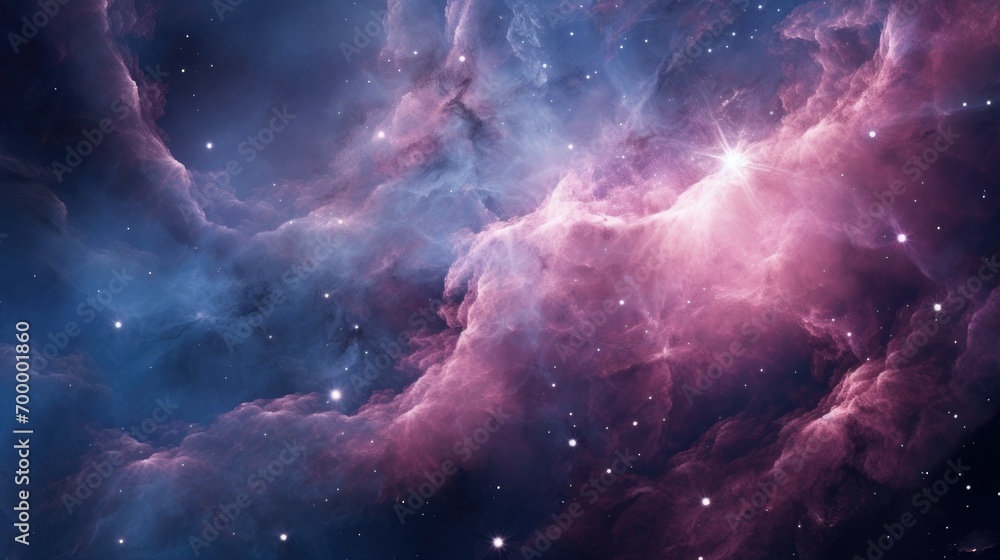 Wall mural stunning close up of colorful nebula in the night sky, a view from outer space background, colorful 