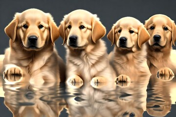two golden puppies