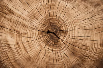 Foto op Plexiglas tree trunk cut wood texture © toonsteb