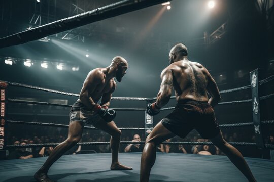 MMA fights happen in a ring for audience viewing. Generative AI