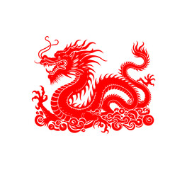 Chinese Dragon Year lunar new year silhoutte graphic vector