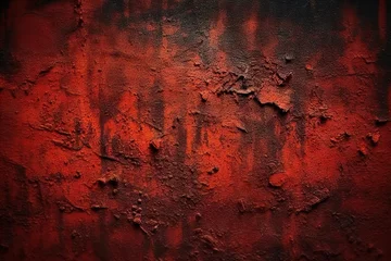 Foto op Plexiglas surface metal grainy rough rusty old toned design background grunge wall red black © akkash jpg