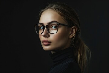 Fototapeta na wymiar Elegant eyewear in a chic portrait