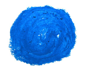 blue oil pastel strokes texture background circle object on paper