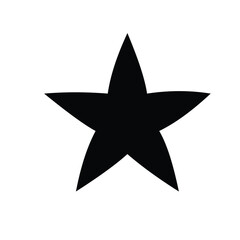 Star black icon on a white background. Vector Illustration.