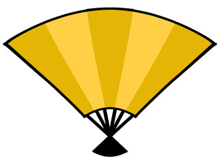 金色の扇子のイラスト素材