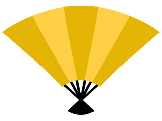 金色の扇子のイラスト素材