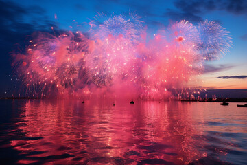 colorful fireworks at the night sky