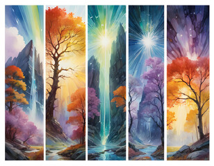 collage of autumn landscape