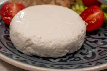 Cheese collection, French fresh white soft goat cheese