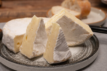 French soft Camembert cheese, original Camembert de Normandie