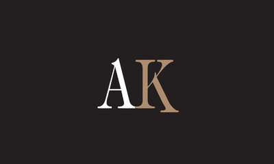 AK, KA , A , K , Abstract Letters Logo Monogram	