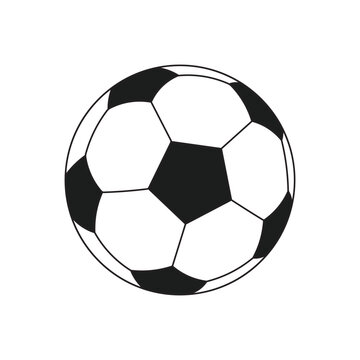 Kids drawing Vector illustration cartoon soccer ball icon Isolated on White