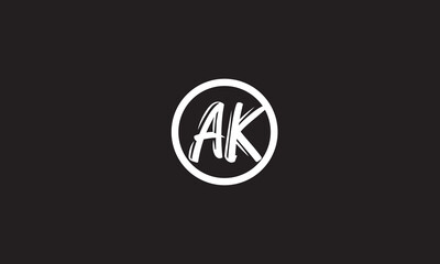 AK, KA , A , K , Abstract Letters Logo Monogram	 - obrazy, fototapety, plakaty