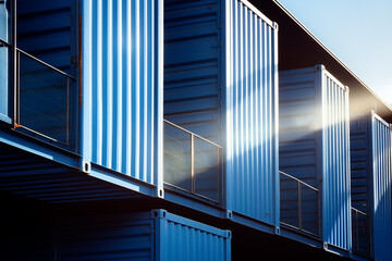 Obraz premium shipping containers in the warehouse