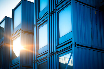 shipping containers in the warehouse
