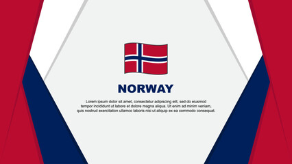 Norway Flag Abstract Background Design Template. Norway Independence Day Banner Cartoon Vector Illustration. Norway Background