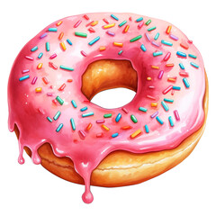 junk food watercolor illustration delicious donuts clipart transparent background