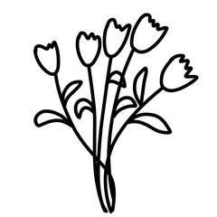 Plant line art. Botanical leaves.