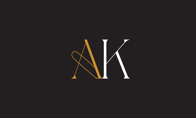 AK, KA , A , K , Abstract Letters Logo Monogram	