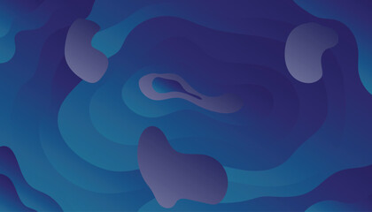 Flowing dark blue curve shape with soft gradient vector abstract background, relaxing and tranquil art, can illustrate health medical or sound of music.