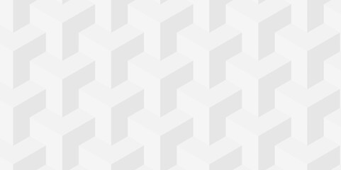 Background of cube geometric pattern grid backdrop triangle. Abstract cubes geometric tile and mosaic wall or grid backdrop hexagon technology. white and gray geometric block cube structure.