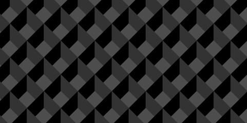 Black and gray seamless pattern Abstract cubes geometric tile and mosaic wall or grid backdrop hexagon technology. Black and gray geometric block cube structure backdrop grid triangle background.