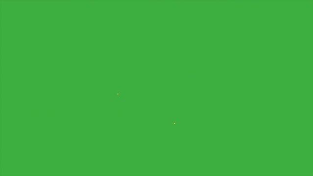 Animation loop video element effect cartoon energy on green screen background